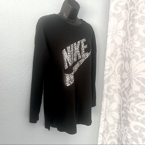 Nike Silver Sparkle Logo Sweatshirt Size Small - Picture 6 of 10